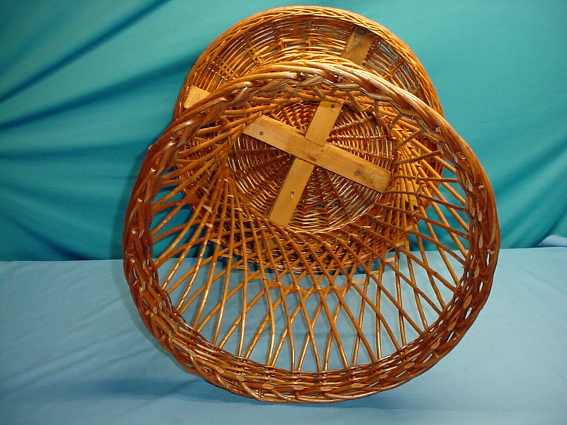 22" Table Plant Stand Ottoman Stool Cane Rattan Wicker Boho Mid Century MCM Side gallery