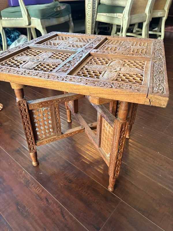 Beautifully Hand Carved Rajasthani Folding Table Side Table Decorative Table