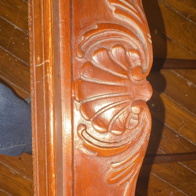 Antique Carved Wood Square Side Table Traditional Style Decorative Legs gallery