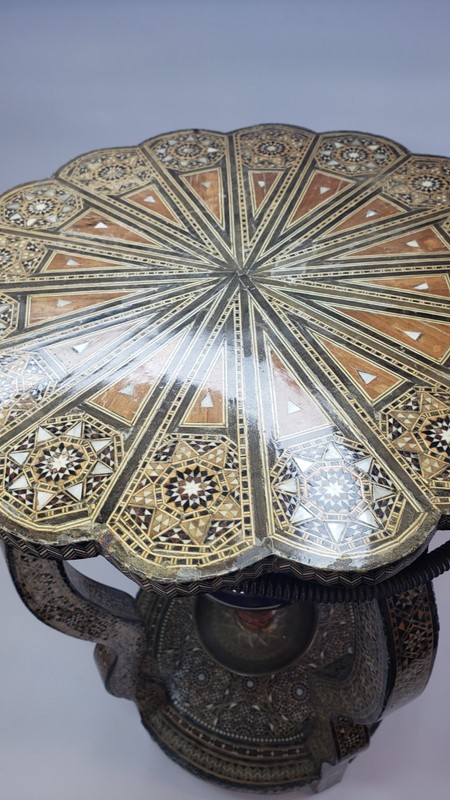 Unique Hand Made Syrian Antique Side Table Hookah Over 30 Years Old Super Rare gallery