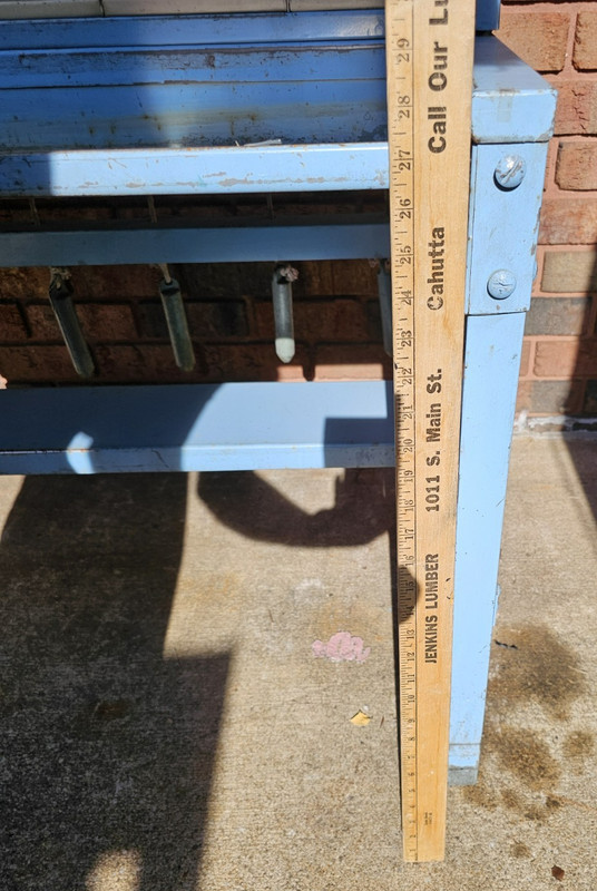 ANTIQUE METAL MAIL POSTAL SORTING DESK PAINTED BLUE FARMHOUSE VINTAGE INDUSTRIAL gallery