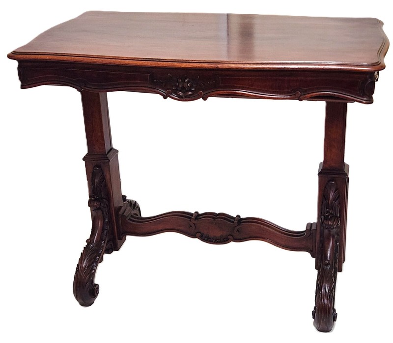 Dumbwaiter, Butler Stand, Serving Table, Metamorphic Shelves, Walnut, Rococo,36" gallery