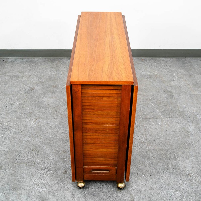 Mid Century Danish Modern Dining Table Drop Leaf Gate Leg Folding Teak MCM gallery
