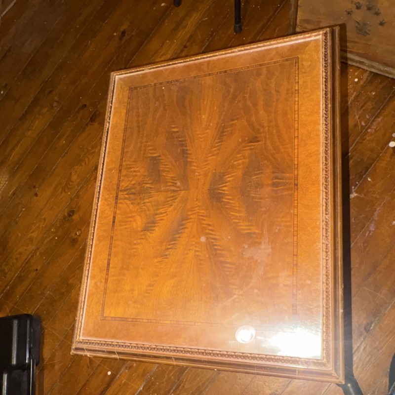 Antique Carved Wood Square Side Table Traditional Style Decorative Legs
