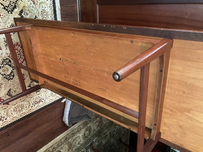 Kipp Stewart for Drexel cocktail table, vintage mid-century, walnut, original  gallery