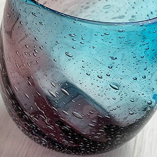 Ryukyu Glass Rocks Glass Okinawa Souvenir Churaumi Barrel Glass Purple x Blue gallery