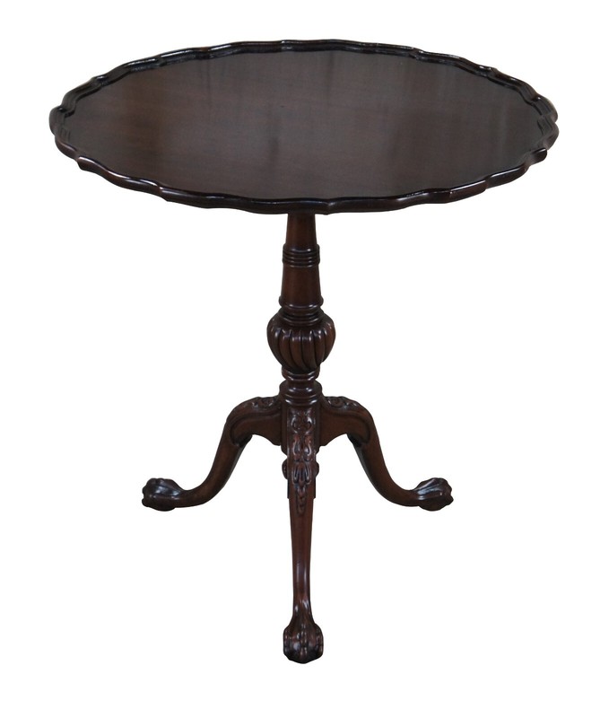 Antique George III Chippendale Style Mahogany Tilt Top Pie Crust Tea Table 29" gallery