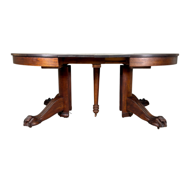 Antique Mahogany Ball & Claw Round Dining Table – 2 Leaves - c.1890s #22572 gallery