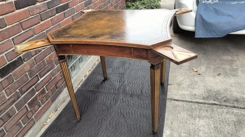 Hand Tooled Leather Top Gaming Table gallery