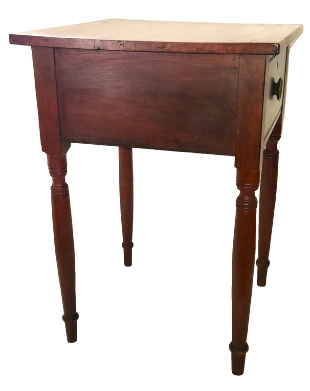 Rare Sugar Table, Stand, Cherry, Large Skirt Drawer, c1840, 30.5"t, gallery