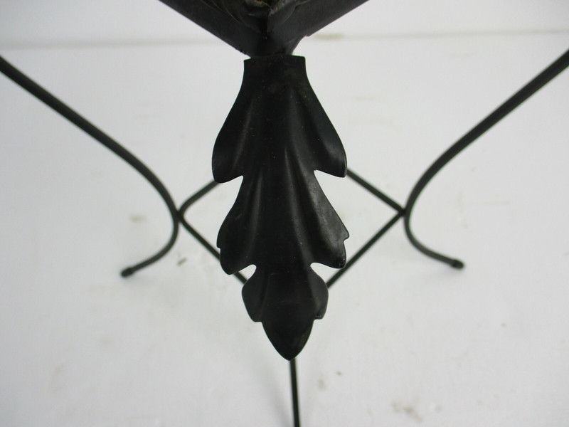 Vintage Side Table Plant stand Ceramic Tiles Boch Belgium Funky Wrought Iron gallery