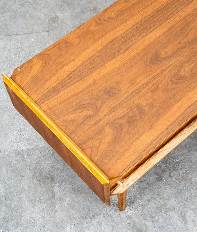 Mid Century Modern Coffee Table Lane First Edition Storage Drawer Danish Wide NM gallery