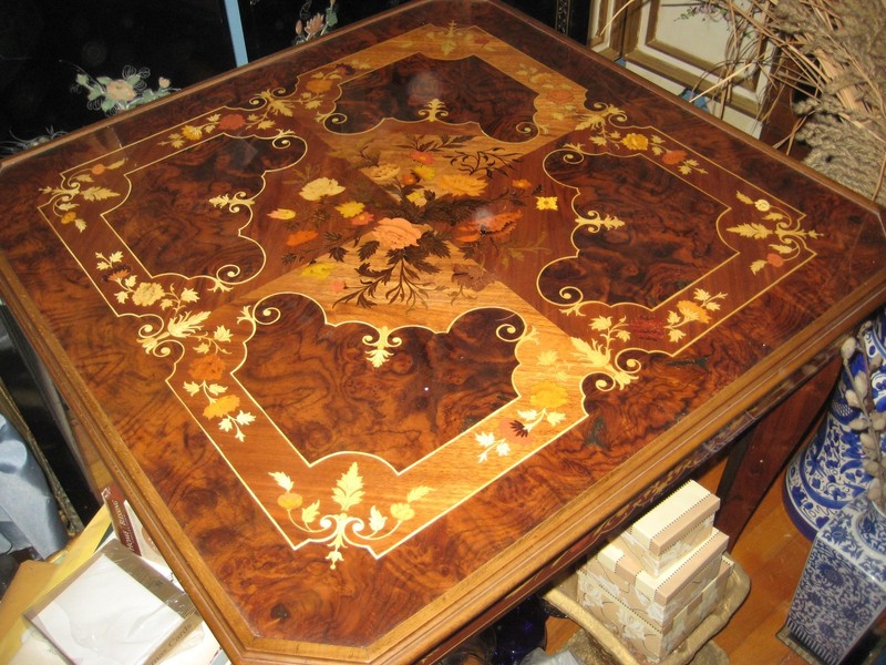 Notturno Intarsio Sorrento Italy Gaming Table Inlaid Wood 50+years A+++TREASURE
