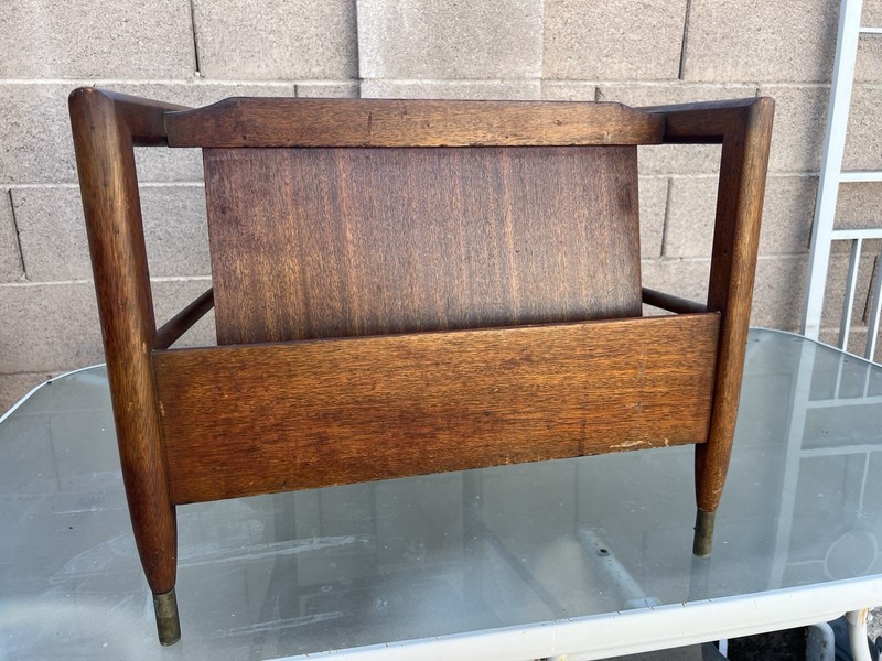 Vintage Mid- Century #99 Wedge Side Table Brown Saltman John Keal gallery
