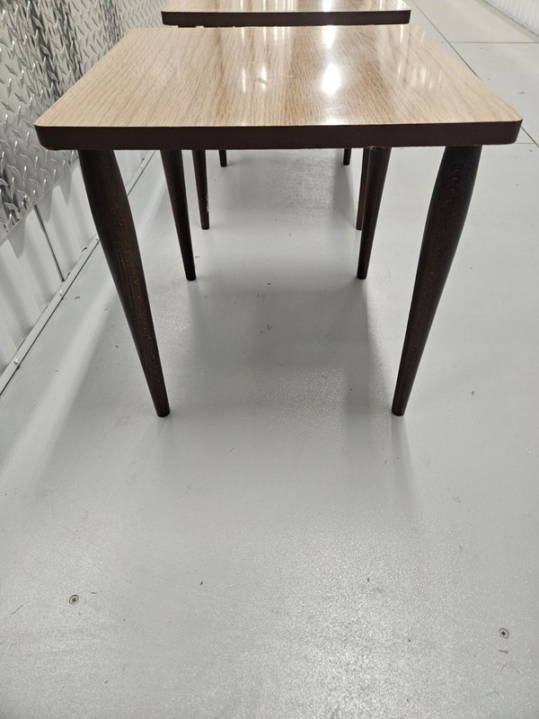 Vintage 1960s Mid-Century Modern Formica & Wood Set of 3 Nesting Tables MCM gallery