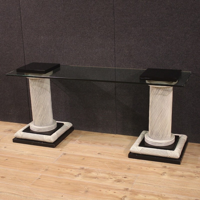 Console design Spanish furniture table glass living room 20th century vintage gallery