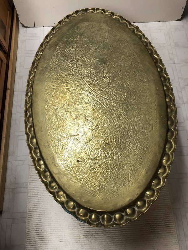 Brass Coffee Table Imported from Turkey 1965 - Free local Delivery gallery