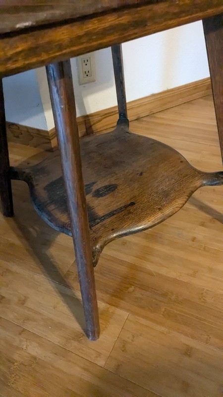 Antique Quarter Tiger Oak Parlor Lamp Table 24x24 gallery