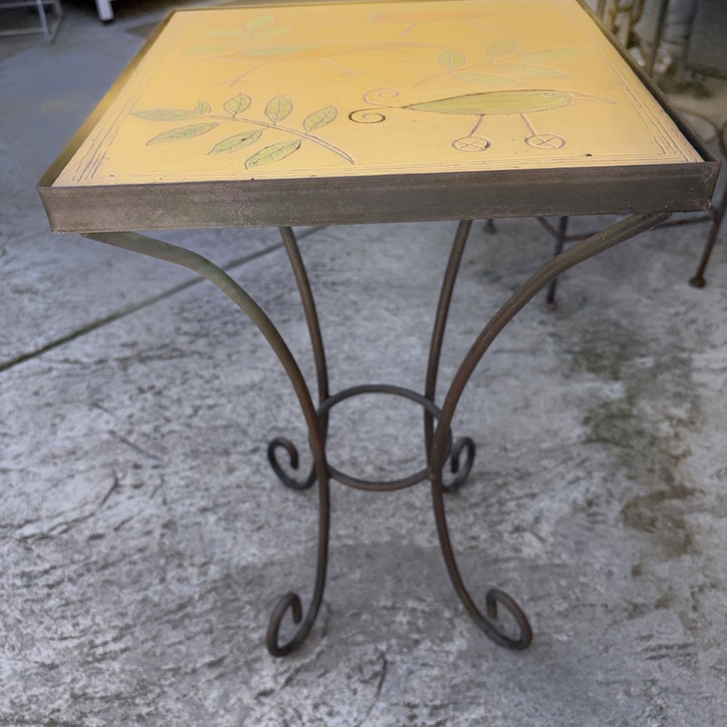 Art Deco-wrought Iron Silly Birds Accent Table gallery
