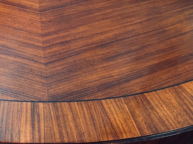 Vintage Walnut Round Pedestal Center Hall Table gallery
