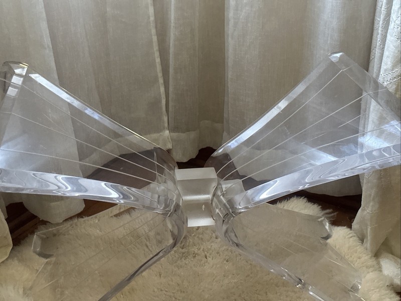 Lucite Mid Century Modern Table Bow -Tie Base gallery