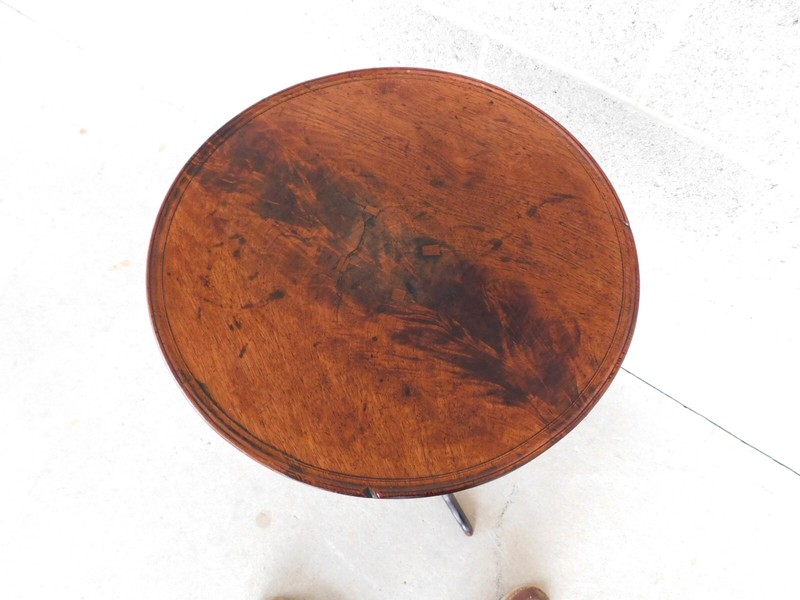 Antique Primitive Candle Stand Tilt Top Table gallery