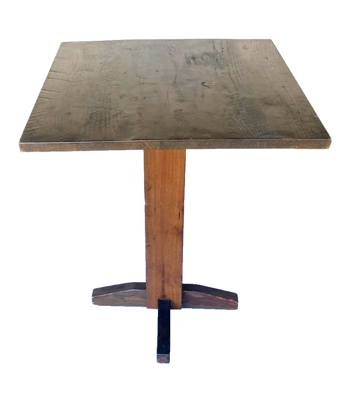 Antique Handmade Mission Arts Crafts Dark Oak Wood Table Pedestal Stand Vintage gallery