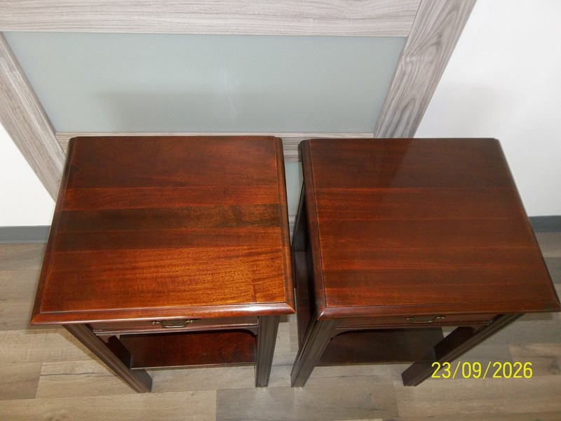 Rare Vintage Mengel Furniture Permanized 2 Tier Nightstand w/ Drawer - 2 AVAIL gallery