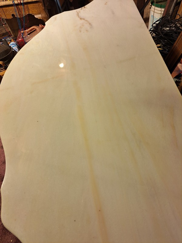 Antique Marble & Wood Table With Dims Of 28” H X 36” L X 18” W. Hand Crafted gallery