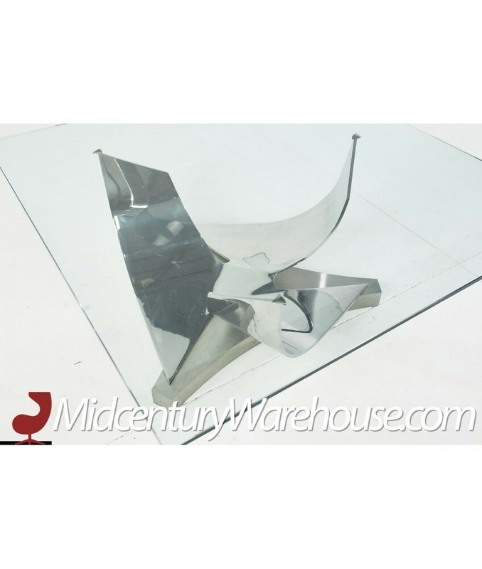 Ron Seff Polished Chrome, Stainless Steel and Glass Coffee Table gallery