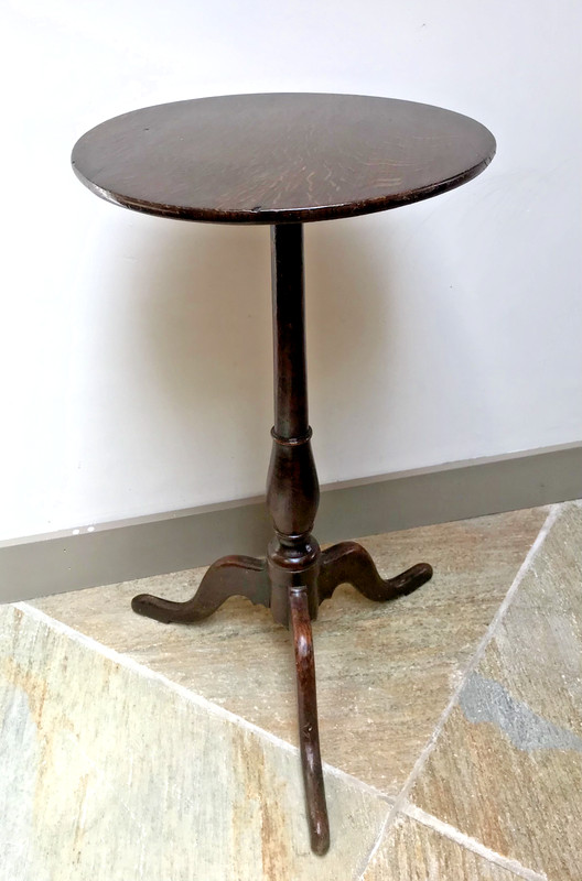 Antique Oak Candlestand or Wine Table, 1740-1810, English