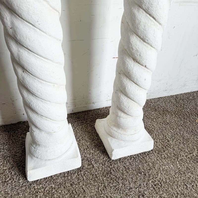 Regency White Plaster Columns Pedestals - a Pair gallery
