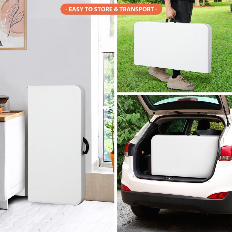 2PCS Fold in Half Small Card Table for Outdoor Indoor Lightweight Compact 3FT gallery
