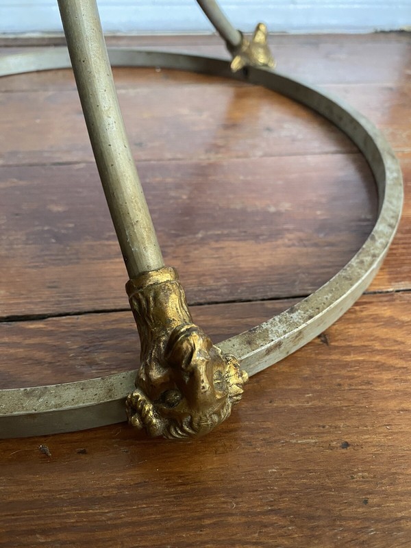 Ram Head & Hoof Maison Jansen Style Side Table Iron/Brass Italy gallery