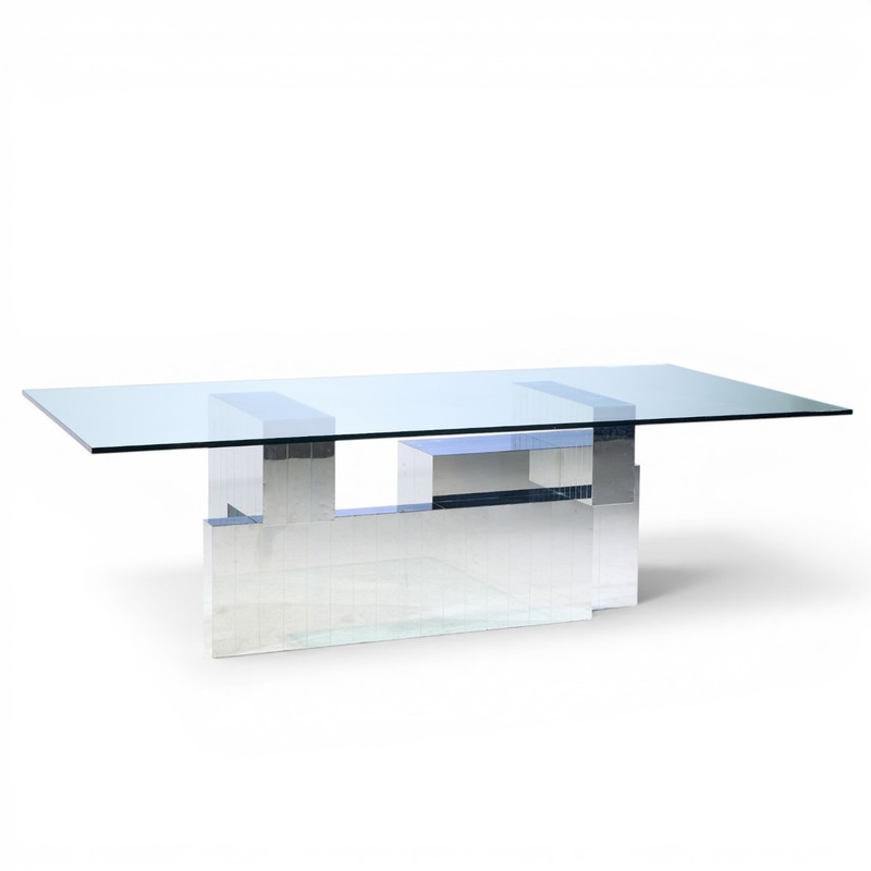 Paul Evans for Directional Cityscape Mid Century Chrome Dining Table