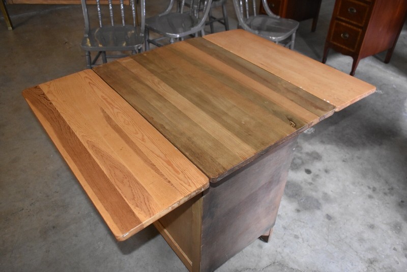 Antique Drop-Leaf Butcher Block Kitchenette Table gallery