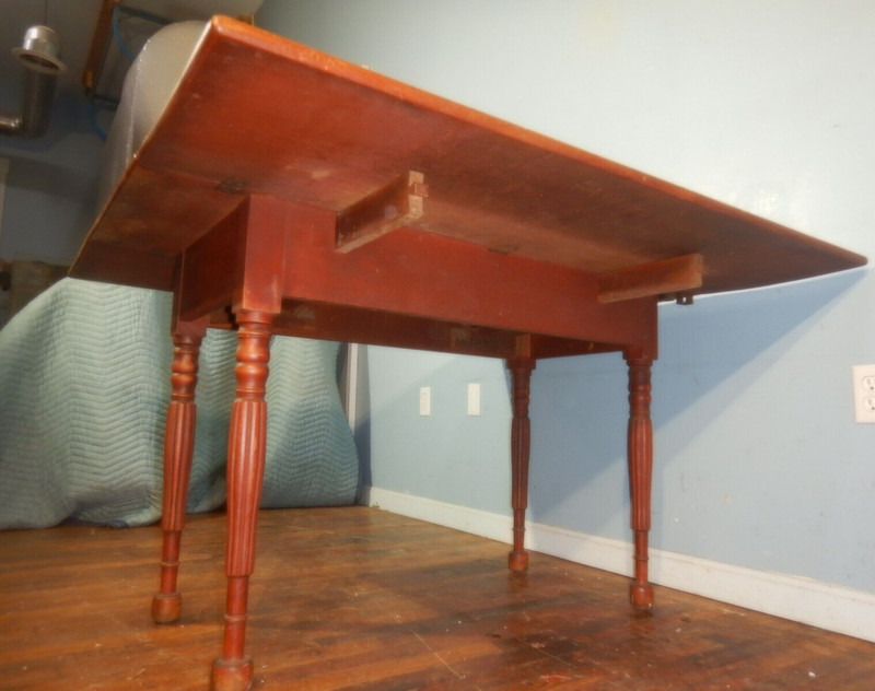 Original Red paint Maple Drop Leaf Dining Table Early 19th century gallery