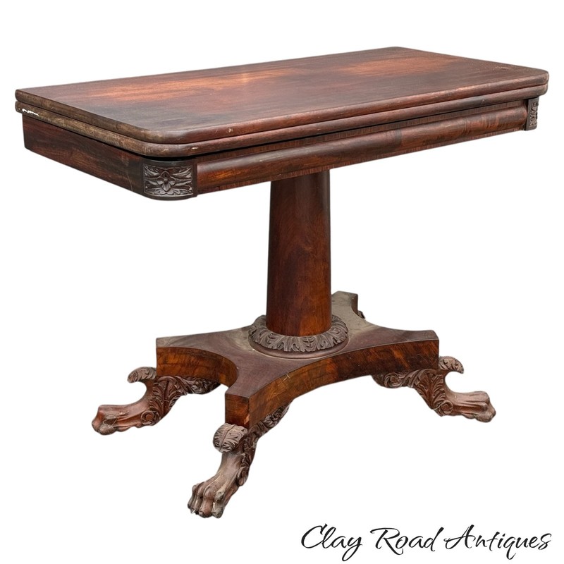 Antique empire paw foot Console table foyer hall game card claw foot gallery