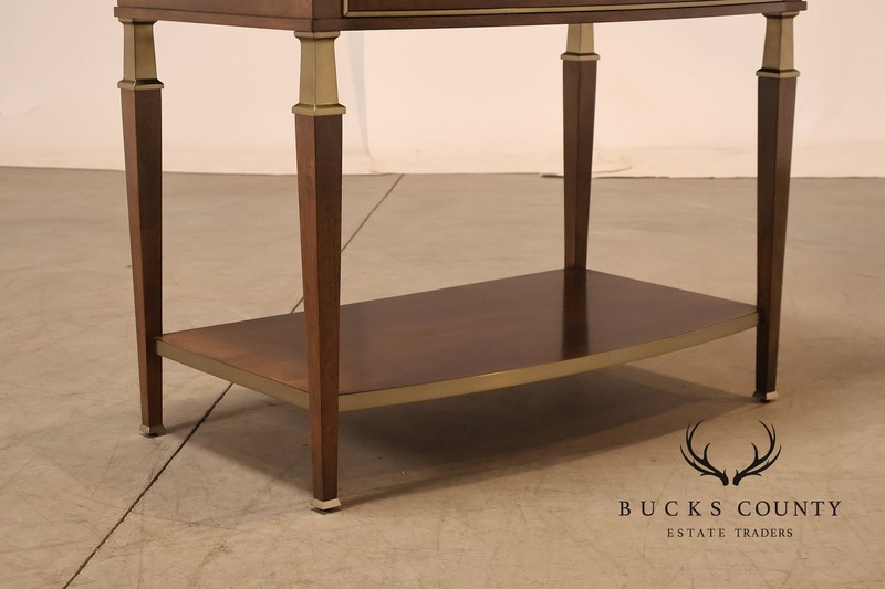 Johnathan Charles 'Barcelona' Marble Top Walnut Nightstand gallery