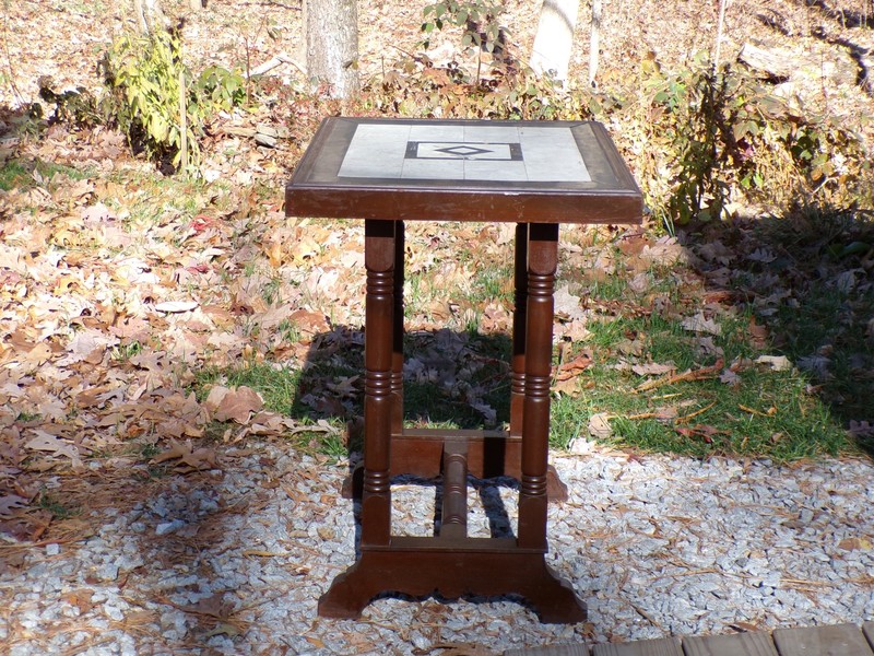 Antique Victorian Walnut Inlay Parlor Library Table Trestle Work Table gallery