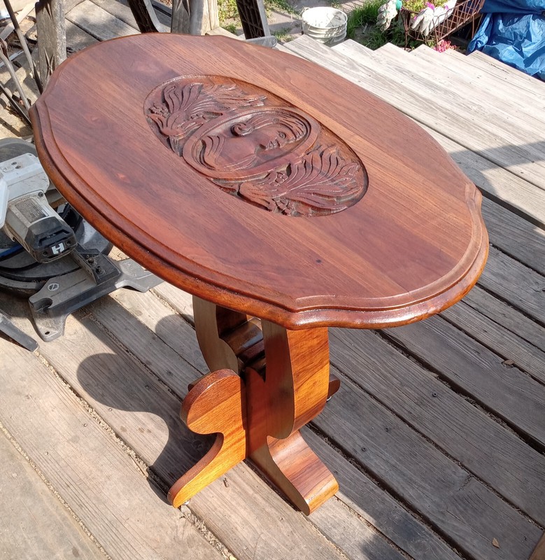 Walnut Carved Empire Side Table / End Table (ET183) gallery