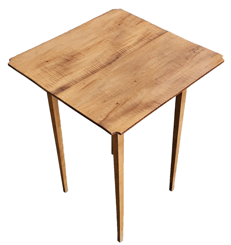 Antique Tiger Maple Federal Style Single Drawer Occasional Table Bench Made