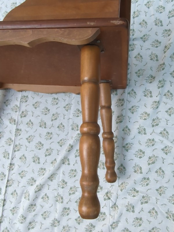 Mid Century Maple Formica Step End Table Side Table Screw Legs gallery