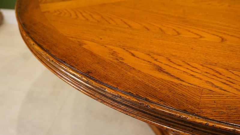 Beautiful 54" Round transitional Oak pedestal dining Kitchen table gallery