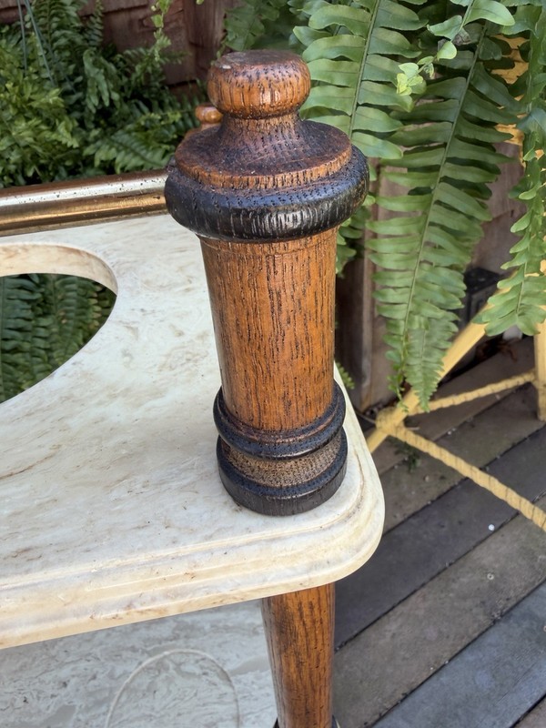 Marble Brass & Oak Umbrella Stand - Can Ship gallery