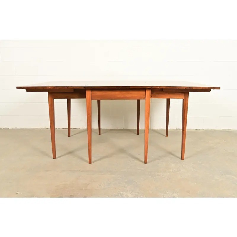 Henkel Harris Federal Solid Walnut Drop Leaf Dining Table, Circa 1960s gallery