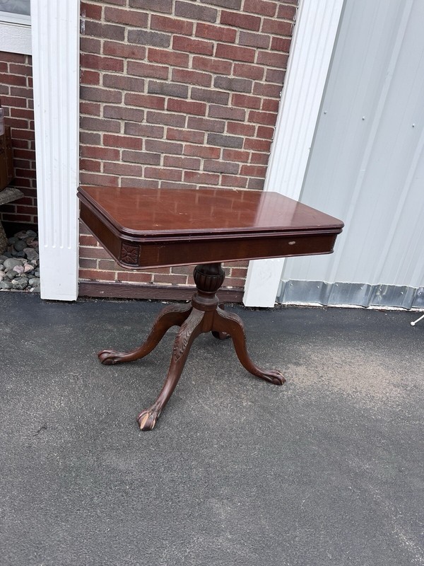Ball & Claw Mahogany Expandable Flip Top Game Wall Console Table gallery