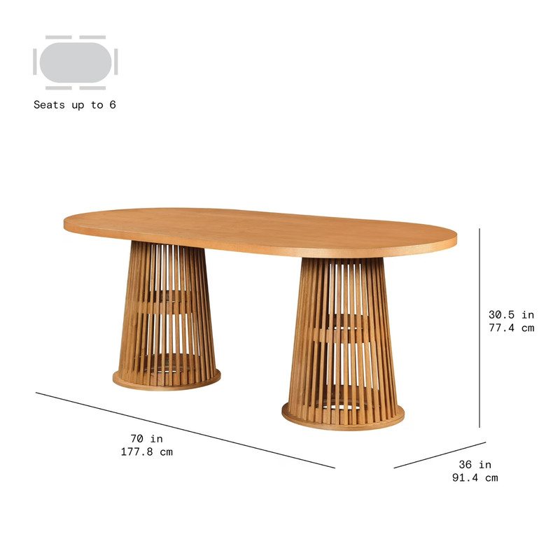 Beautiful by Drew Oval Dining Table Warm Honey Modern Farmhouse gallery