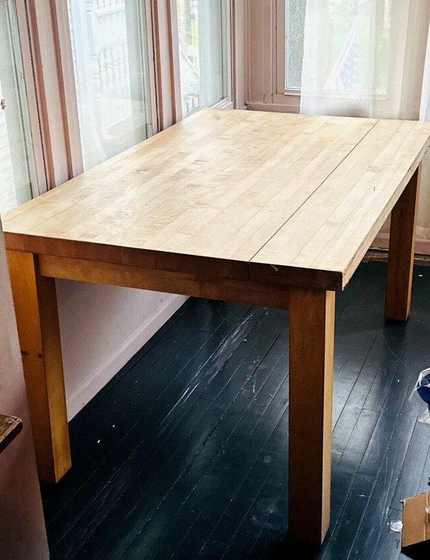 Maple Wood Butcher’s Block Country Farm Vintage Dining Room Dinner Table
