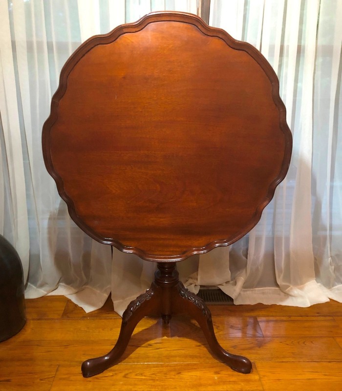 Mahogany Tilt Top Tea Table American Chippendale style furniture w/ birdcage